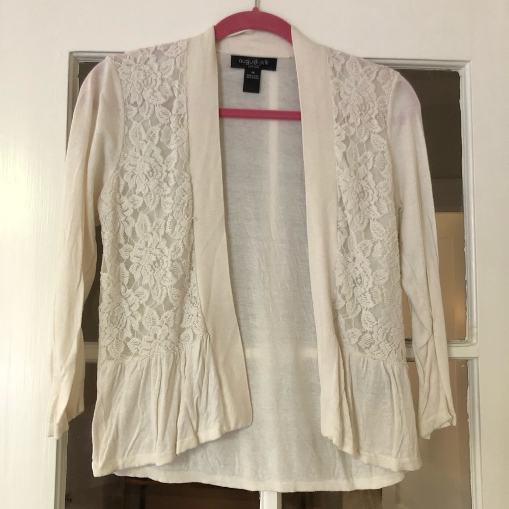 NORDSTROM CREAM BUSINESS CARDIGAN